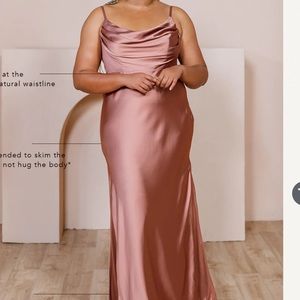 Revelry Skye Satin Dress in Desert Rose
